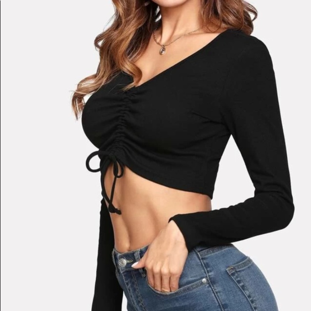 Cropped black long sleeve